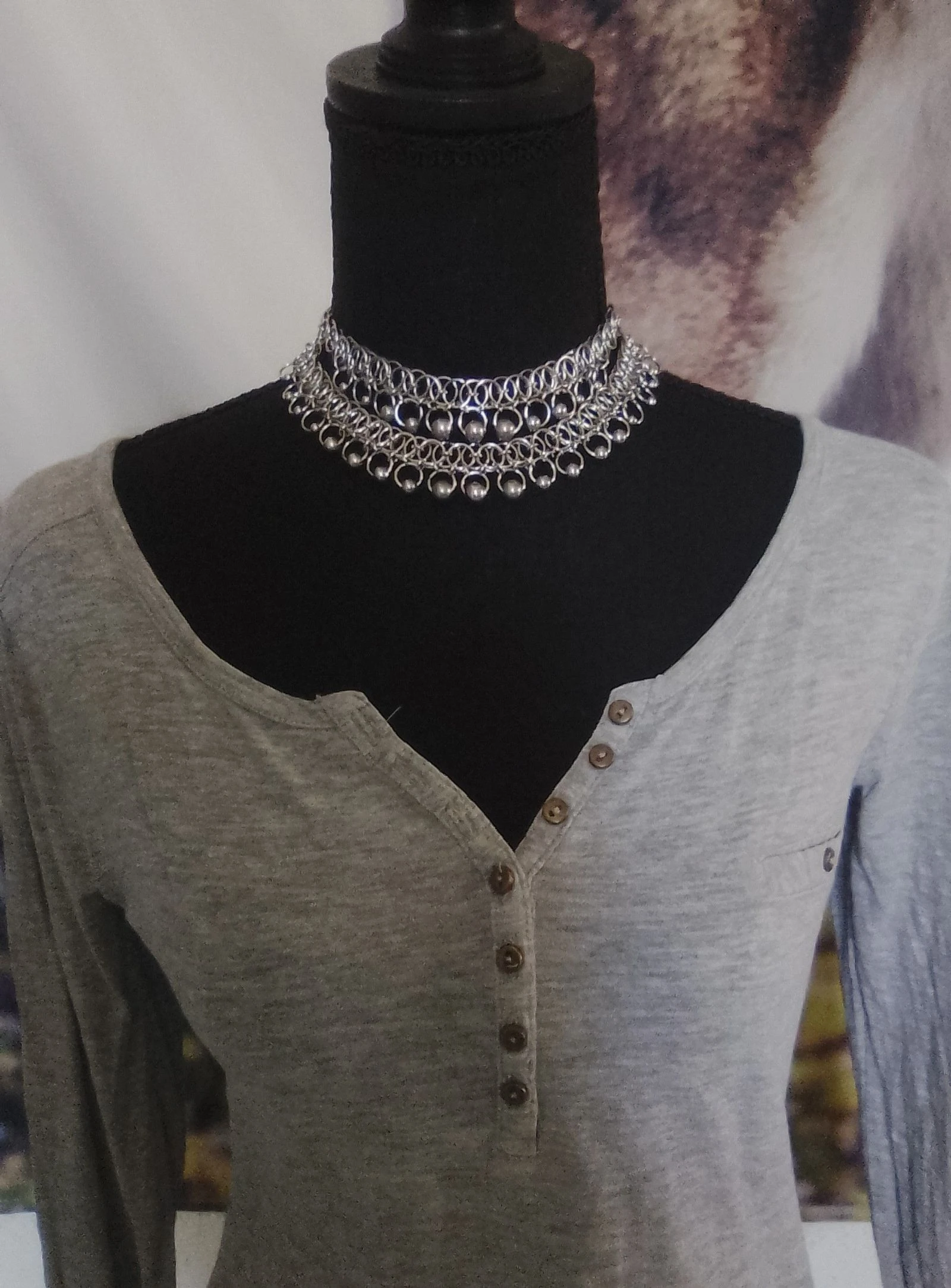 Colar choker decote 2 fileiras corrente celta – photo 2